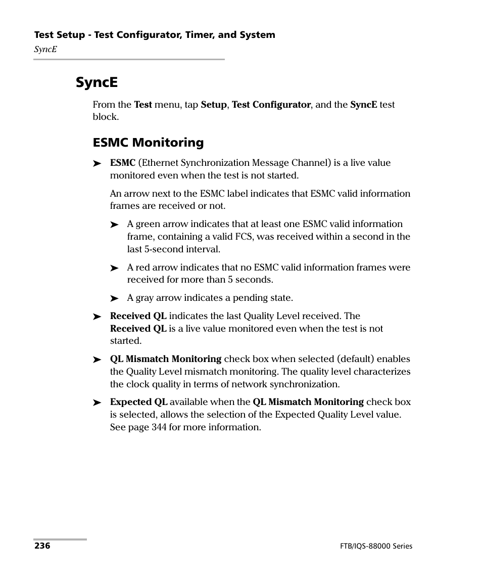 Synce, Esmc monitoring | EXFO FTB/IQS-88000 Series Power Blazer for FTB-2/2Pro/500/IQS-600 User Manual | Page 248 / 681