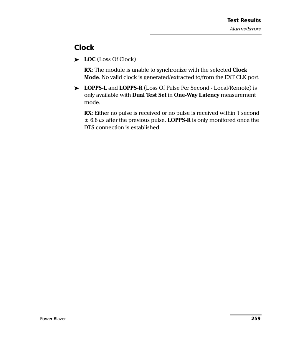 Clock | EXFO FTB/IQS-88000 Series Power Blazer for FTB-2/2Pro/500/IQS-600 User Manual | Page 271 / 681