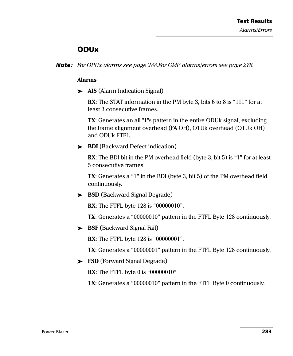 Odux | EXFO FTB/IQS-88000 Series Power Blazer for FTB-2/2Pro/500/IQS-600 User Manual | Page 295 / 681