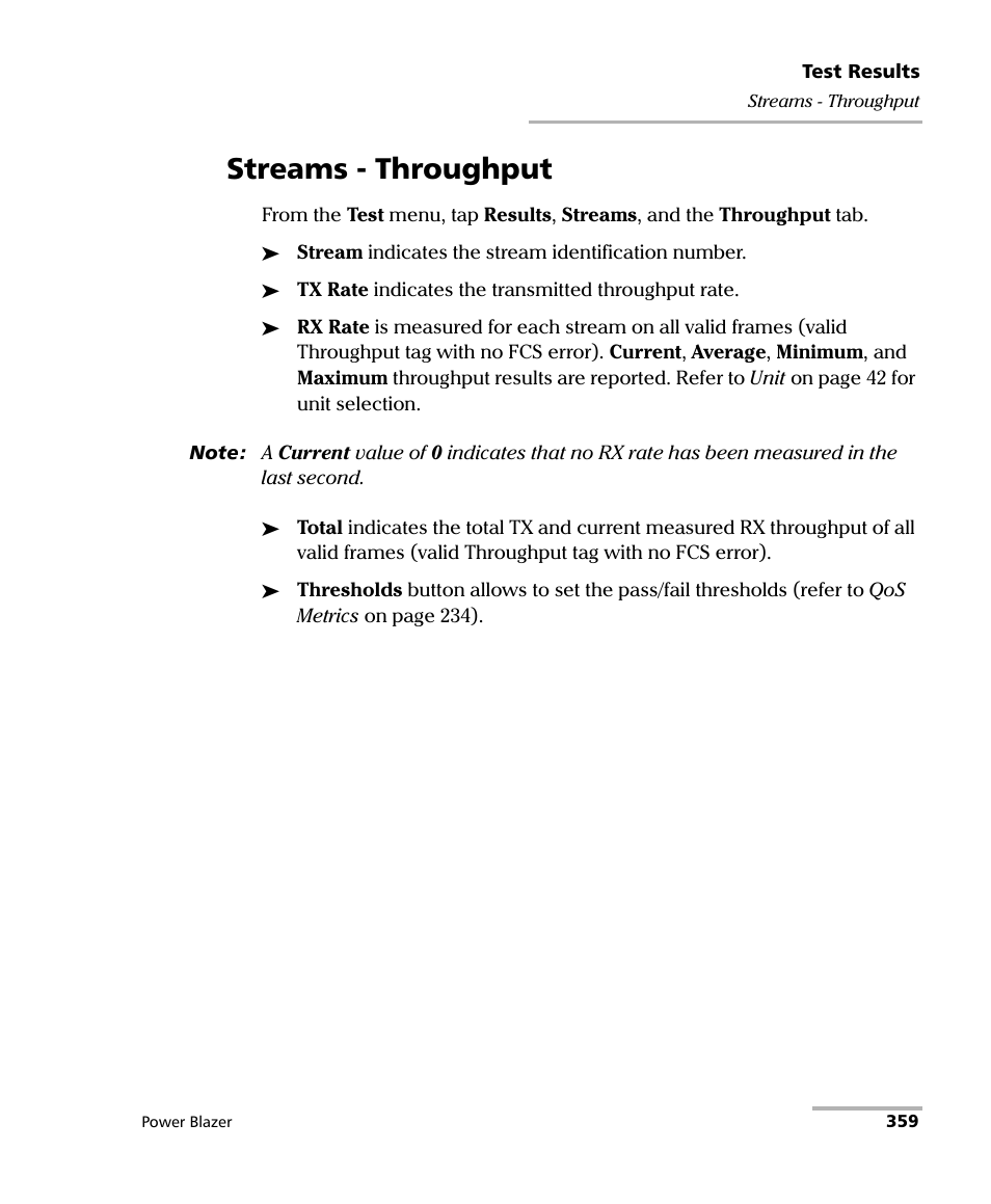 Streams - throughput | EXFO FTB/IQS-88000 Series Power Blazer for FTB-2/2Pro/500/IQS-600 User Manual | Page 371 / 681