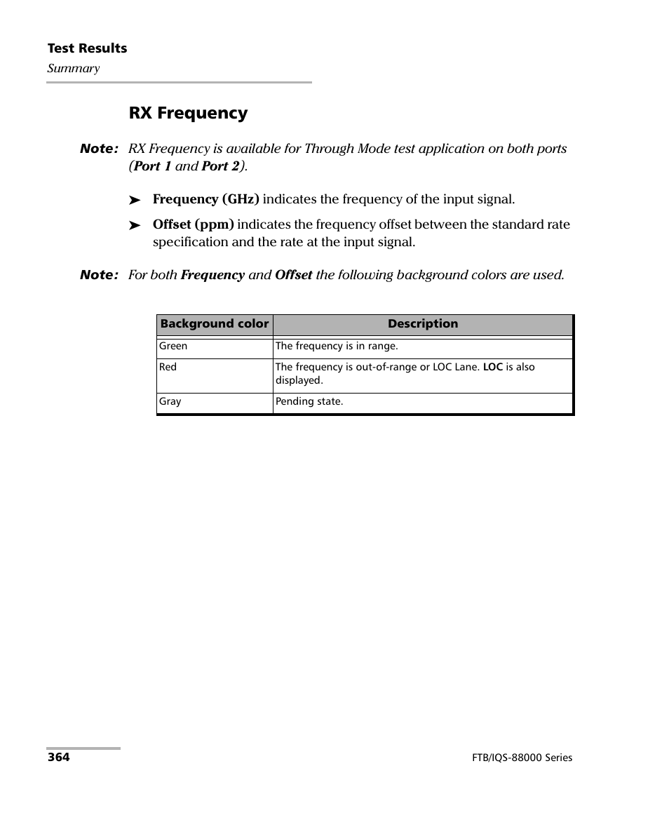 Rx frequency | EXFO FTB/IQS-88000 Series Power Blazer for FTB-2/2Pro/500/IQS-600 User Manual | Page 376 / 681