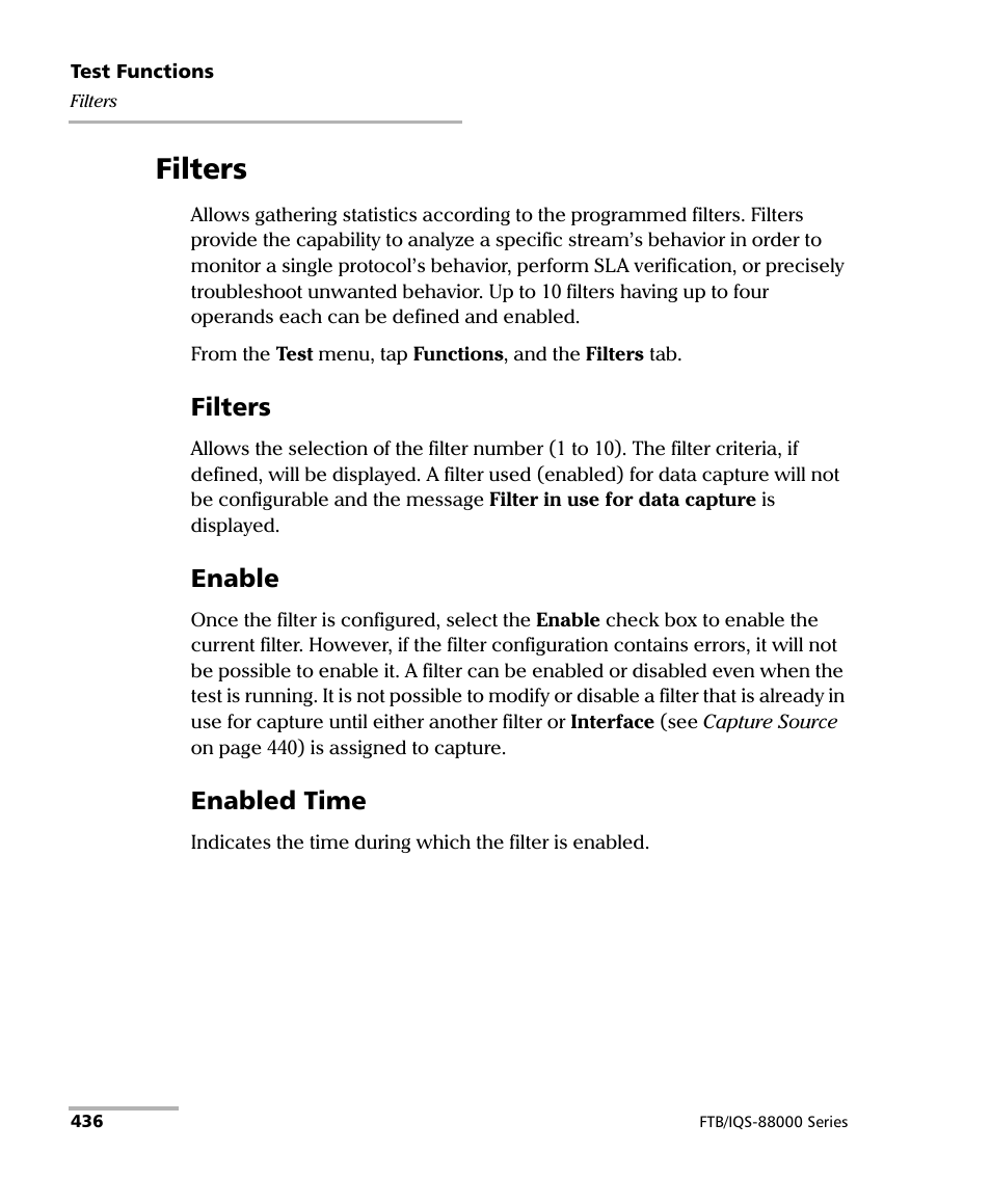 Filters, Enable, Enabled time | EXFO FTB/IQS-88000 Series Power Blazer for FTB-2/2Pro/500/IQS-600 User Manual | Page 448 / 681