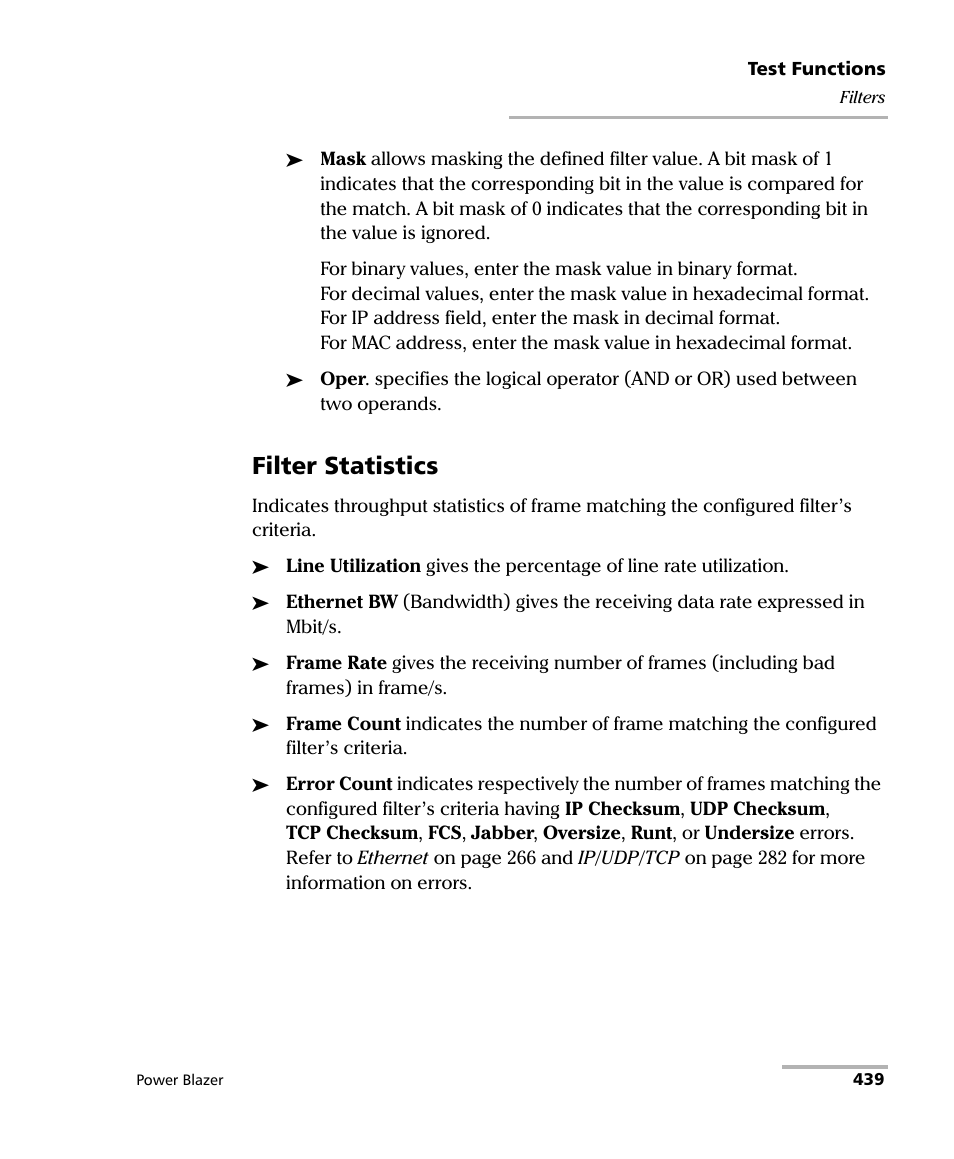 Filter statistics | EXFO FTB/IQS-88000 Series Power Blazer for FTB-2/2Pro/500/IQS-600 User Manual | Page 451 / 681