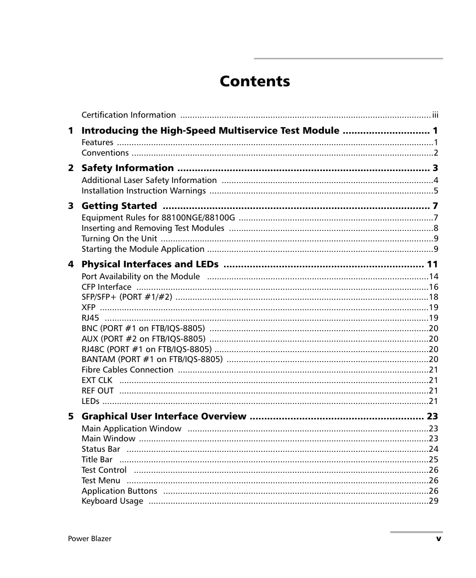 EXFO FTB/IQS-88000 Series Power Blazer for FTB-2/2Pro/500/IQS-600 User Manual | Page 5 / 681