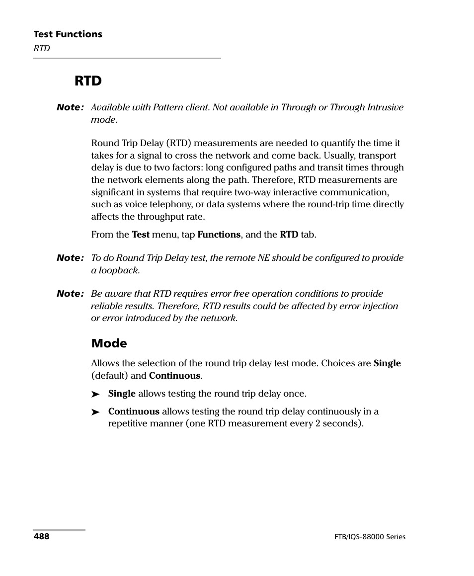 Mode | EXFO FTB/IQS-88000 Series Power Blazer for FTB-2/2Pro/500/IQS-600 User Manual | Page 500 / 681