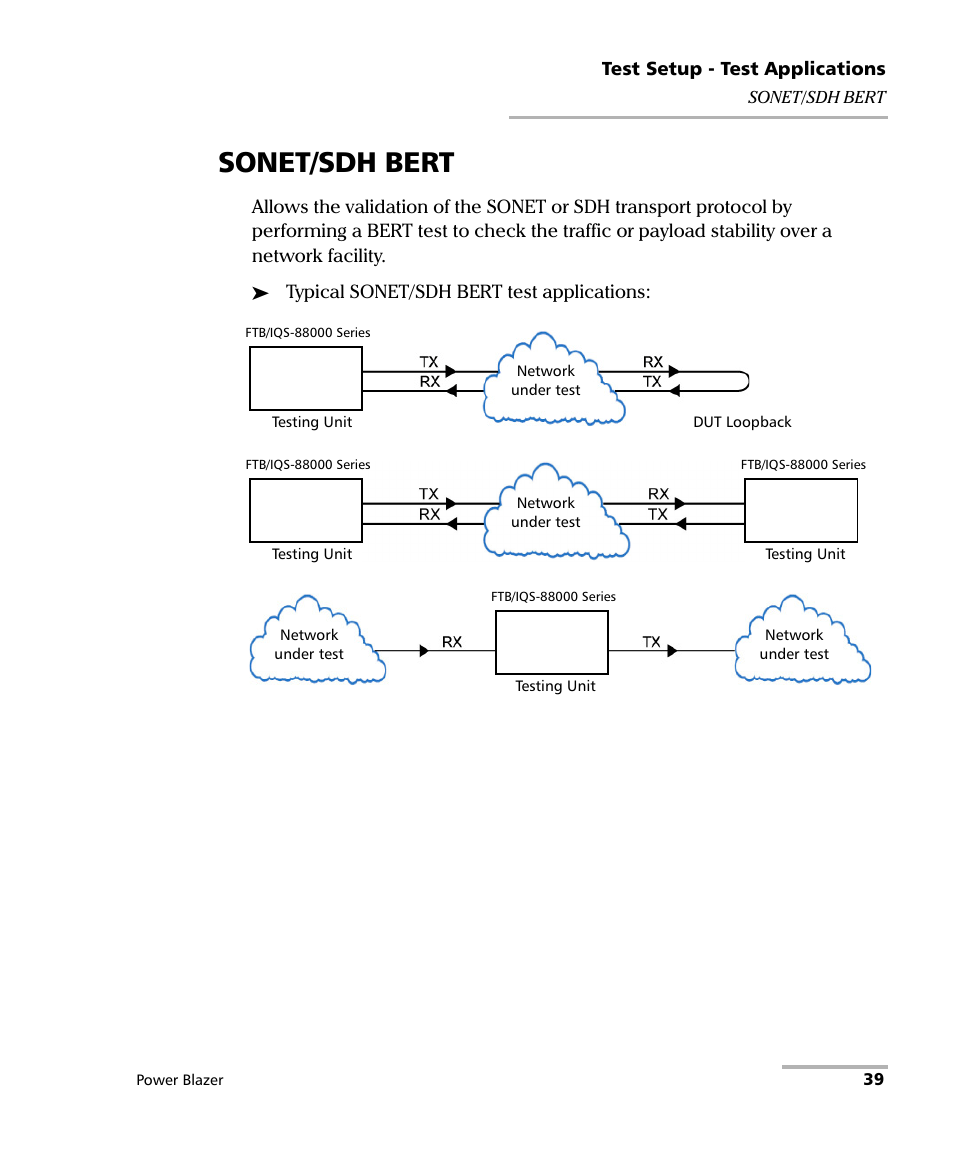 Sonet/sdh bert | EXFO FTB/IQS-88000 Series Power Blazer for FTB-2/2Pro/500/IQS-600 User Manual | Page 51 / 681