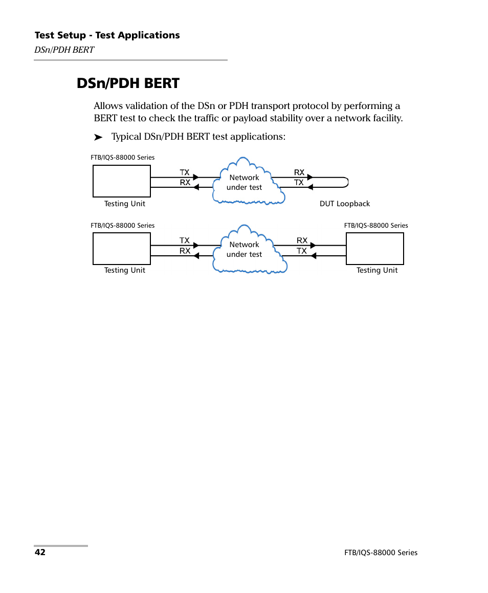 Dsn/pdh bert | EXFO FTB/IQS-88000 Series Power Blazer for FTB-2/2Pro/500/IQS-600 User Manual | Page 54 / 681