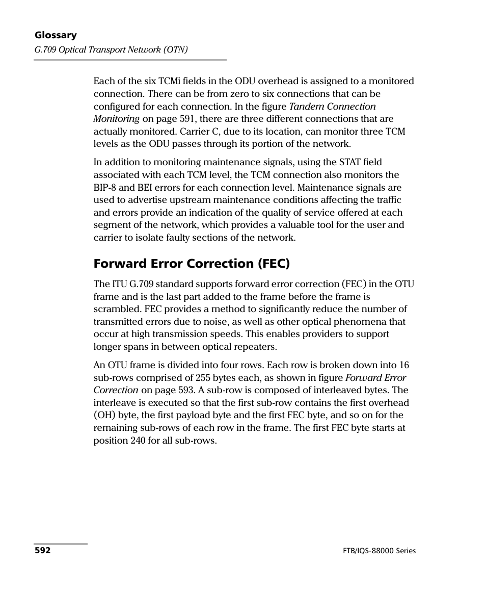 Forward error correction (fec) | EXFO FTB/IQS-88000 Series Power Blazer for FTB-2/2Pro/500/IQS-600 User Manual | Page 604 / 681