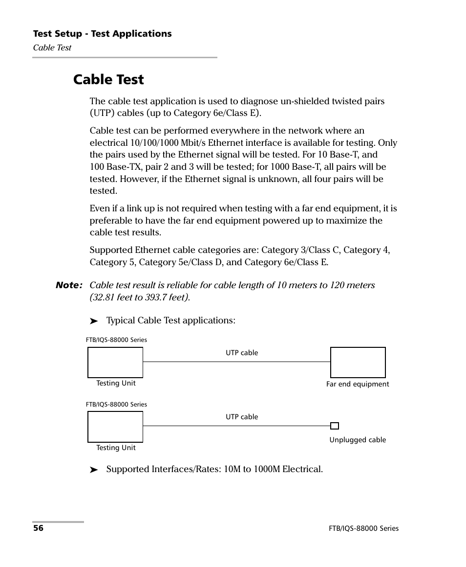 Cable test | EXFO FTB/IQS-88000 Series Power Blazer for FTB-2/2Pro/500/IQS-600 User Manual | Page 68 / 681