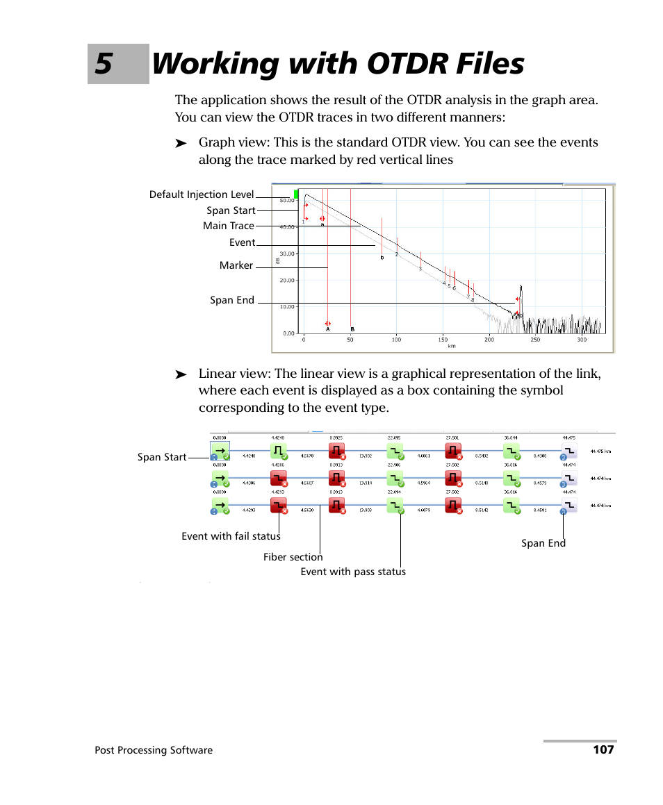 5 working with otdr files, 5working with otdr files | EXFO FastReporter 2 User Manual | Page 117 / 396