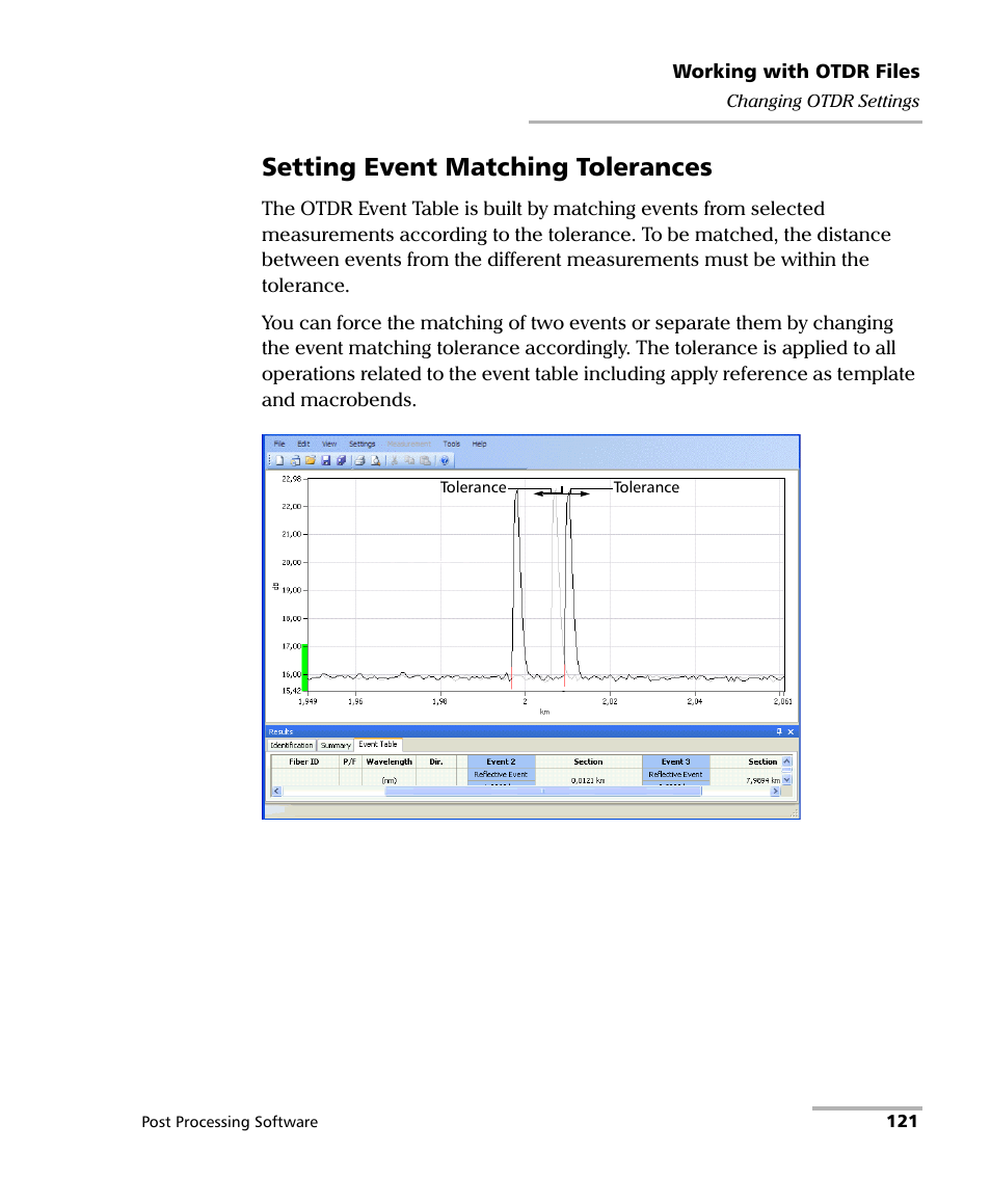 Setting event matching tolerances | EXFO FastReporter 2 User Manual | Page 131 / 396