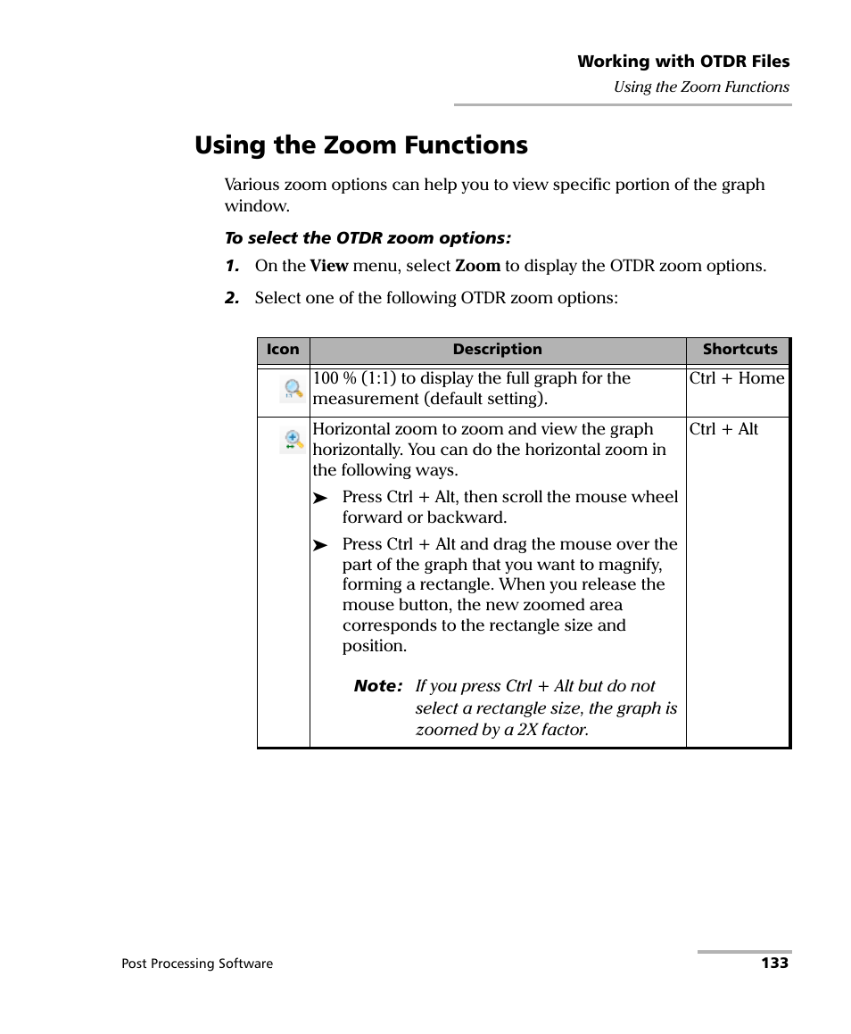 Using the zoom functions | EXFO FastReporter 2 User Manual | Page 143 / 396