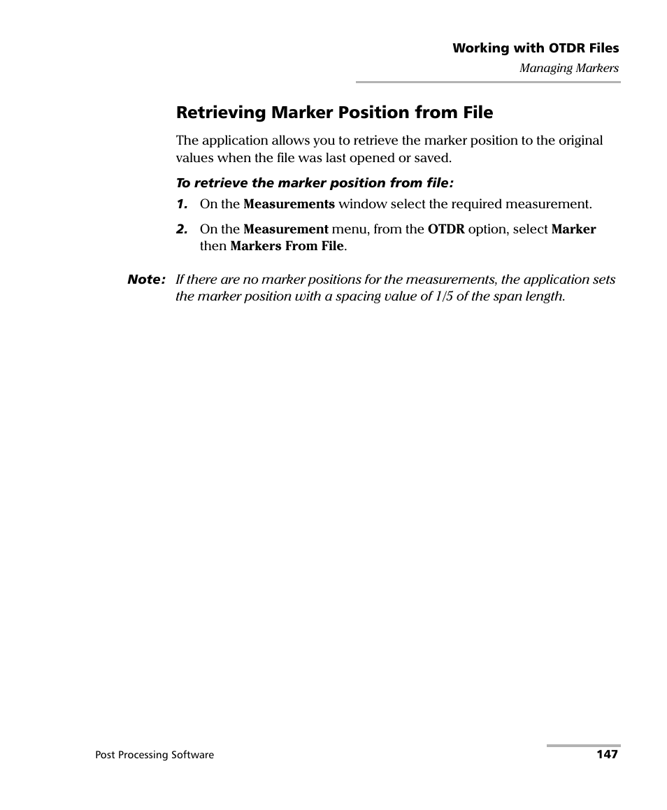 Retrieving marker position from file | EXFO FastReporter 2 User Manual | Page 157 / 396