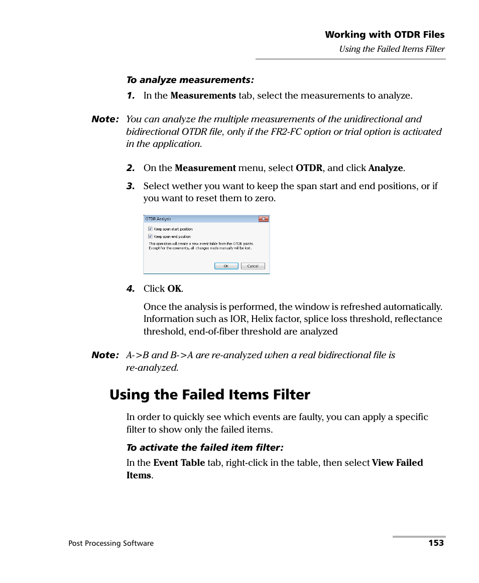 Using the failed items filter | EXFO FastReporter 2 User Manual | Page 163 / 396