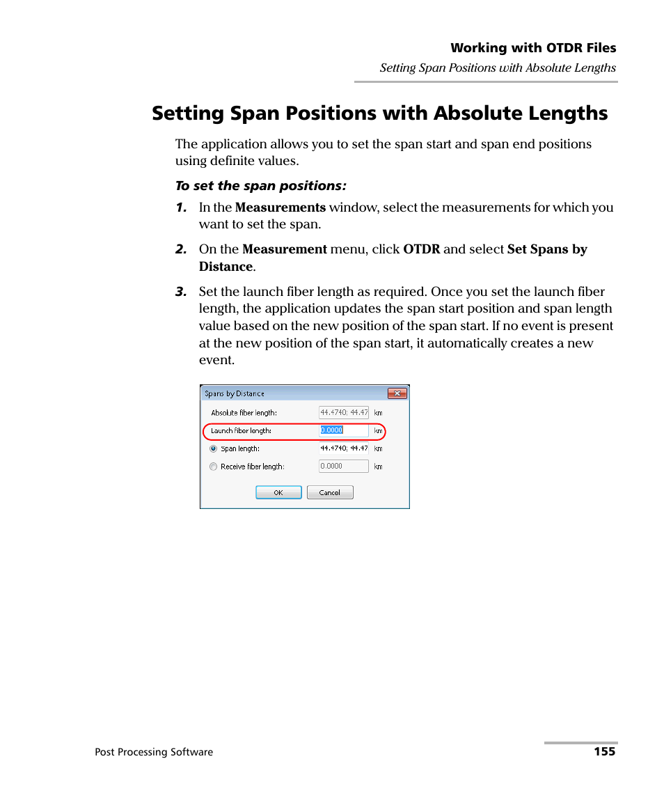 Setting span positions with absolute lengths | EXFO FastReporter 2 User Manual | Page 165 / 396