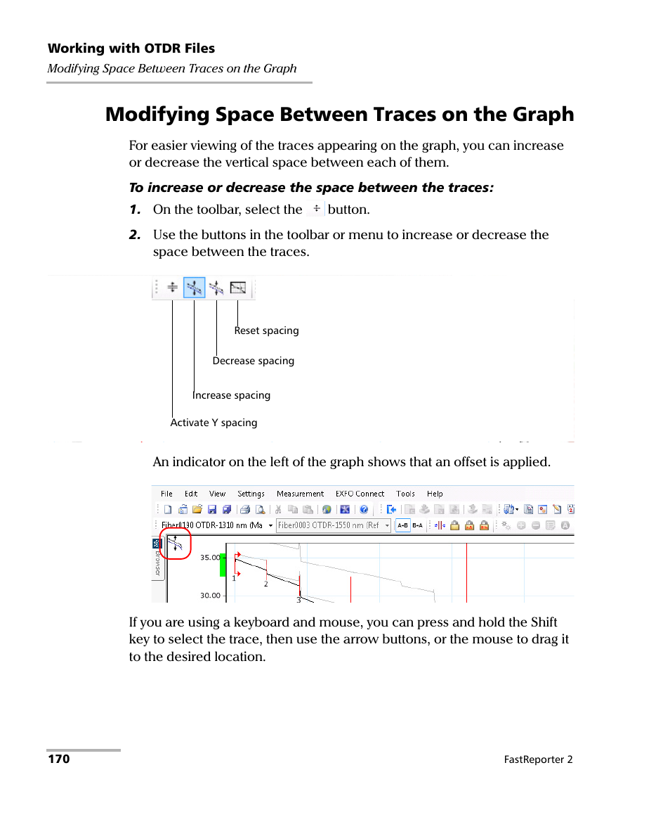 Modifying space between traces on the graph | EXFO FastReporter 2 User Manual | Page 180 / 396