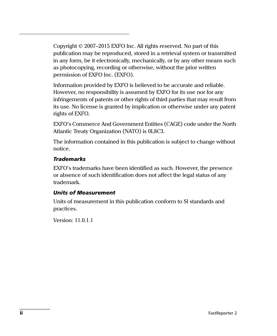 EXFO FastReporter 2 User Manual | Page 2 / 396