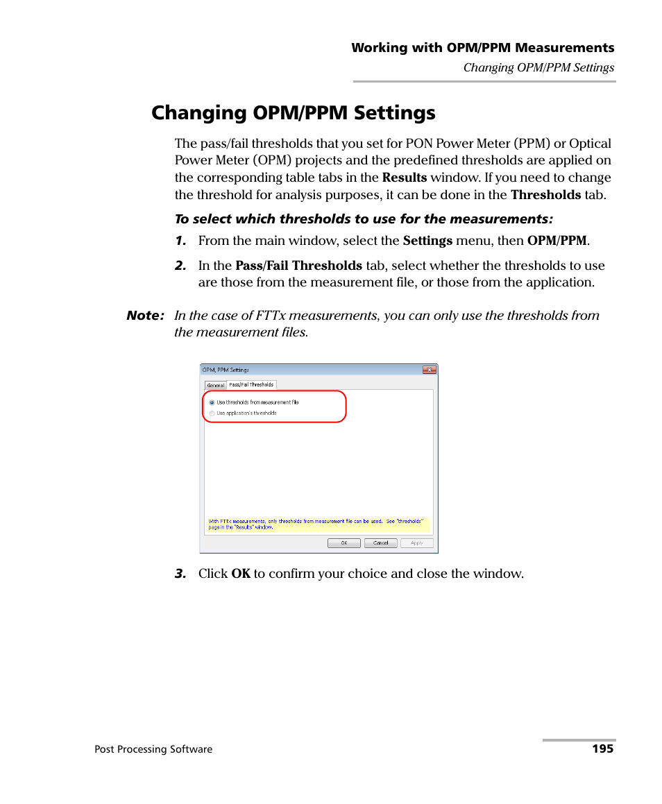 Changing opm/ppm settings | EXFO FastReporter 2 User Manual | Page 205 / 396