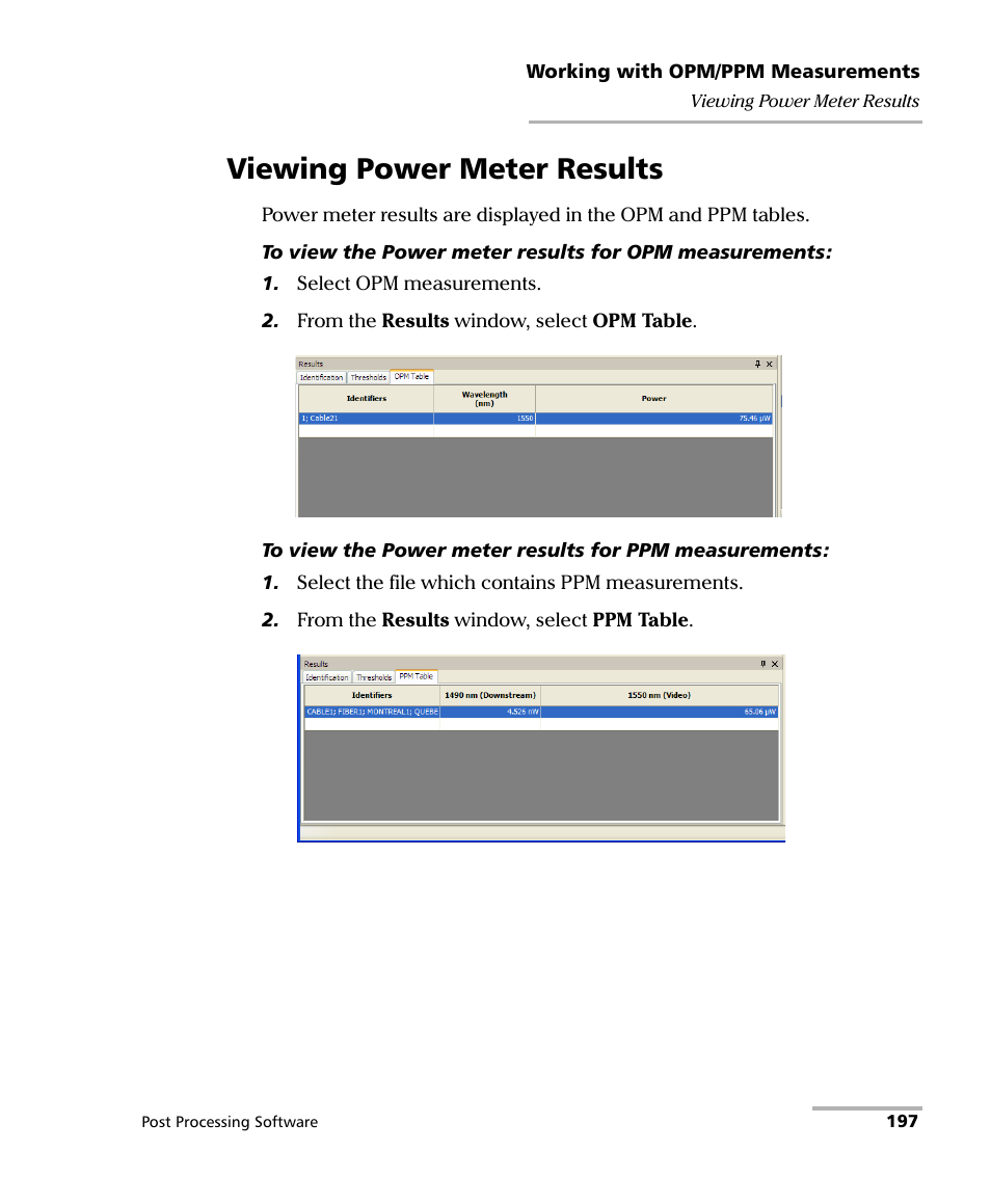 Viewing power meter results | EXFO FastReporter 2 User Manual | Page 207 / 396