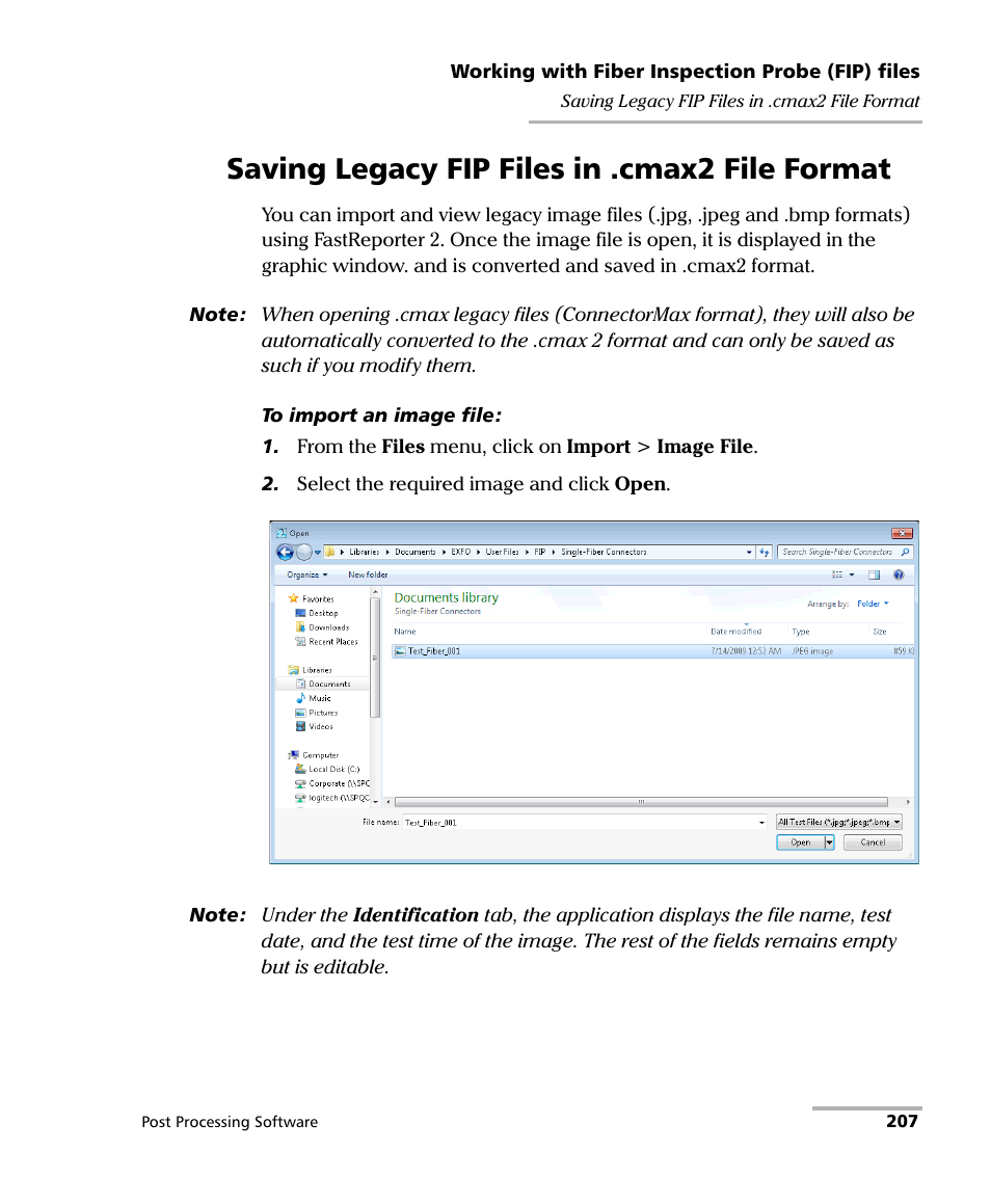 Saving legacy fip files in .cmax2 file format | EXFO FastReporter 2 User Manual | Page 217 / 396