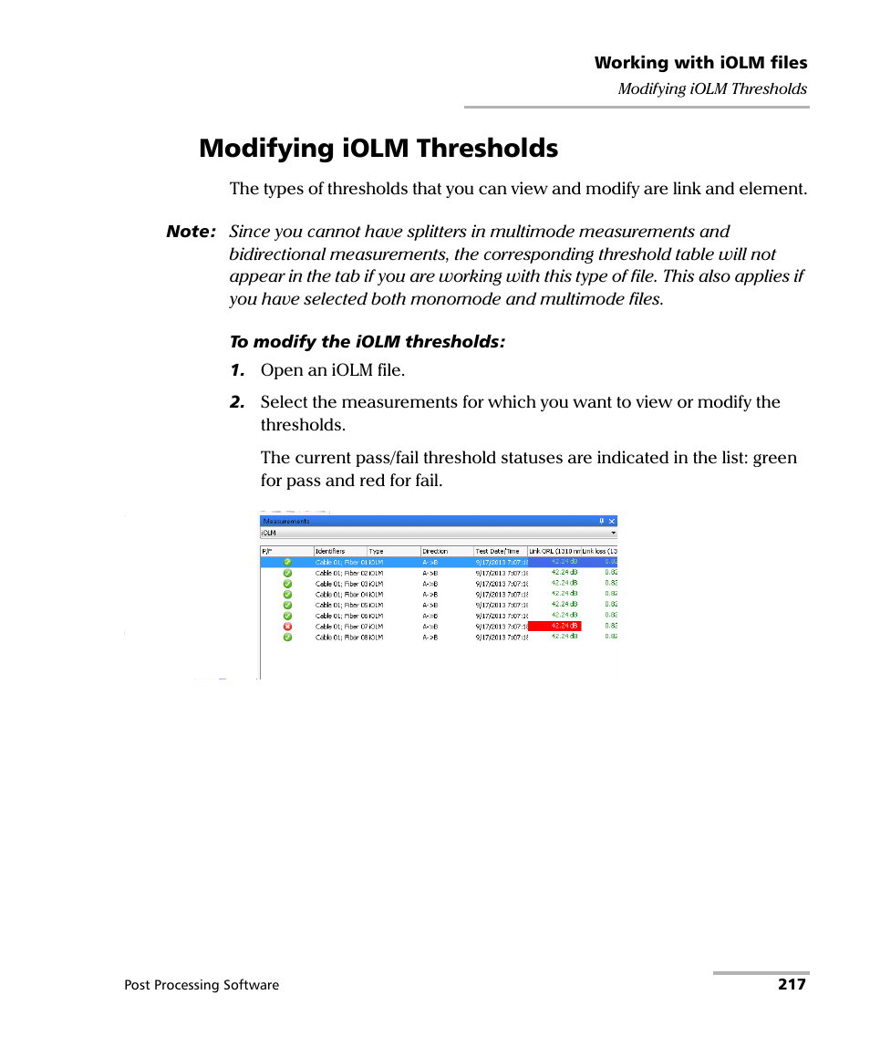 Modifying iolm thresholds | EXFO FastReporter 2 User Manual | Page 227 / 396