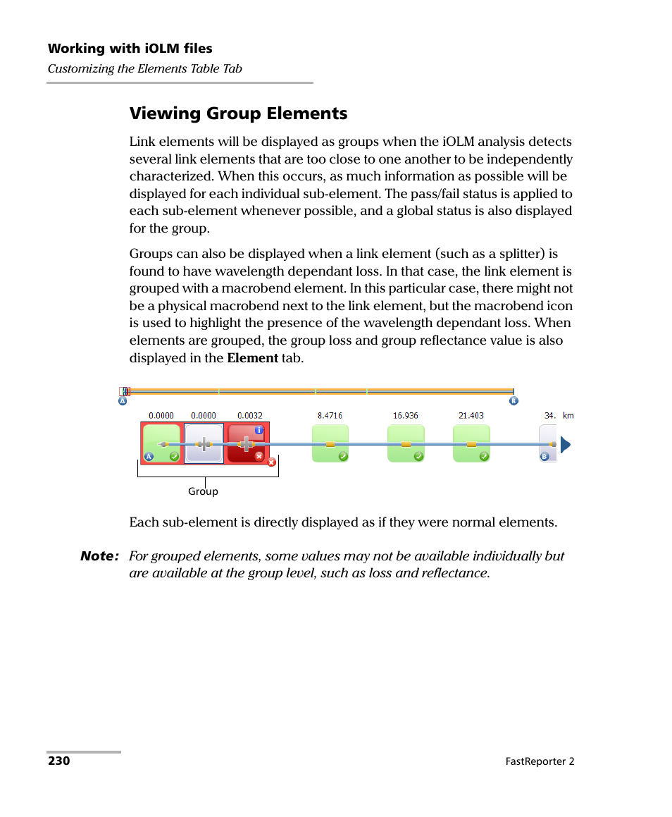 Viewing group elements | EXFO FastReporter 2 User Manual | Page 240 / 396