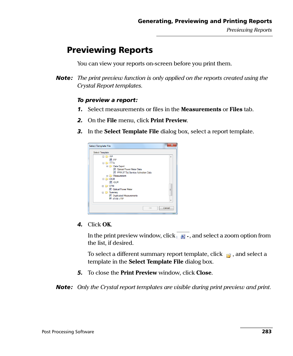 Previewing reports | EXFO FastReporter 2 User Manual | Page 293 / 396