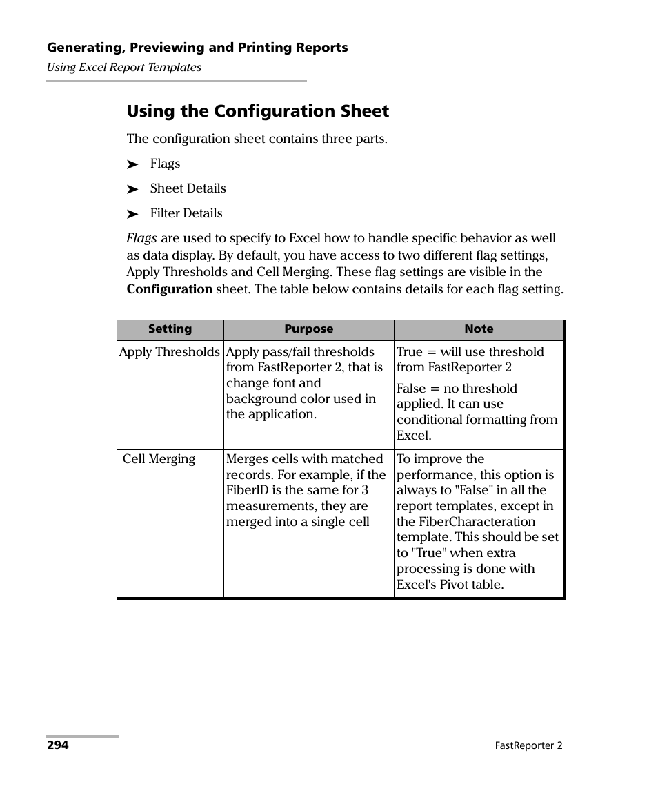 Using the configuration sheet | EXFO FastReporter 2 User Manual | Page 304 / 396