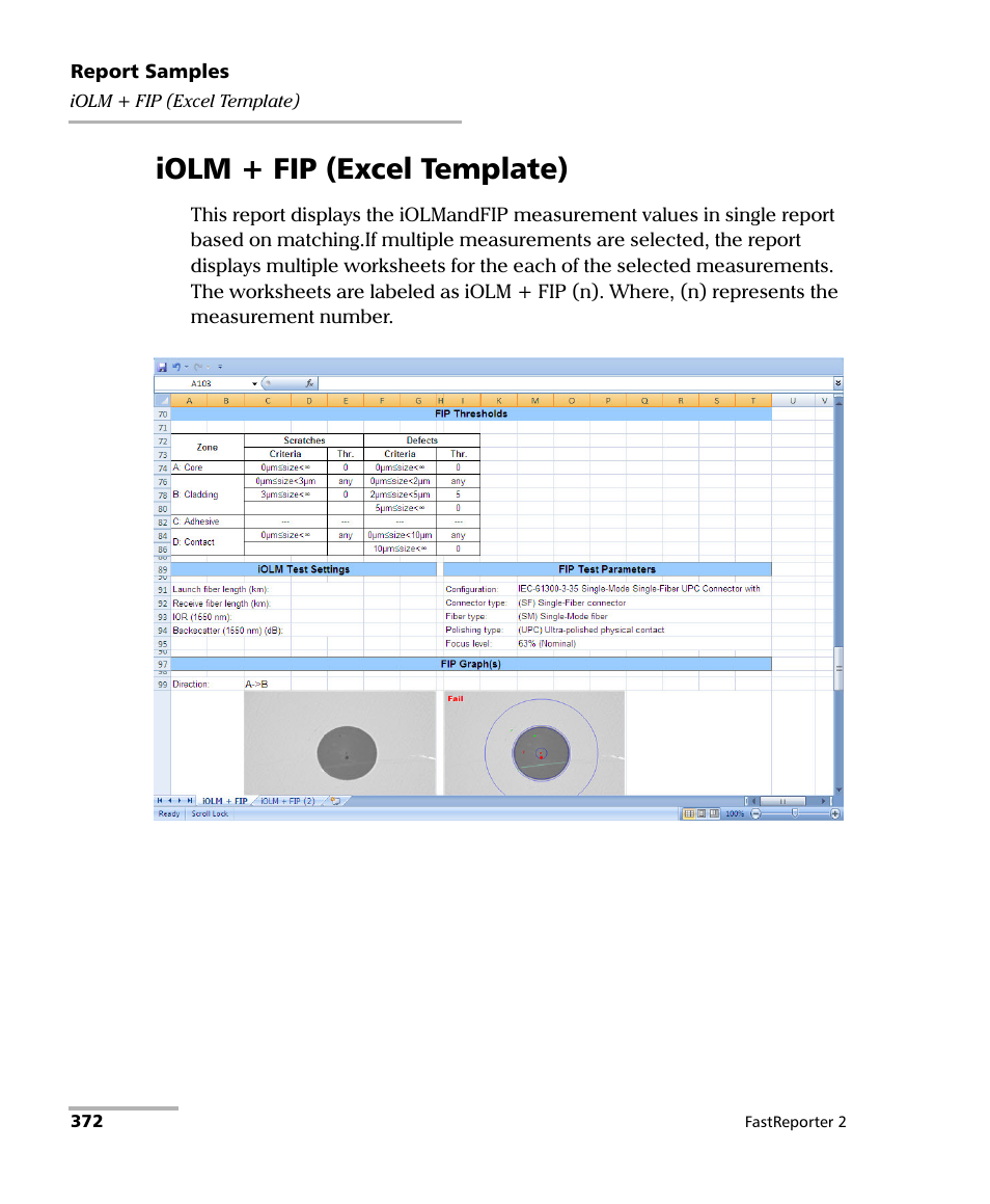 Iolm + fip (excel template) | EXFO FastReporter 2 User Manual | Page 382 / 396