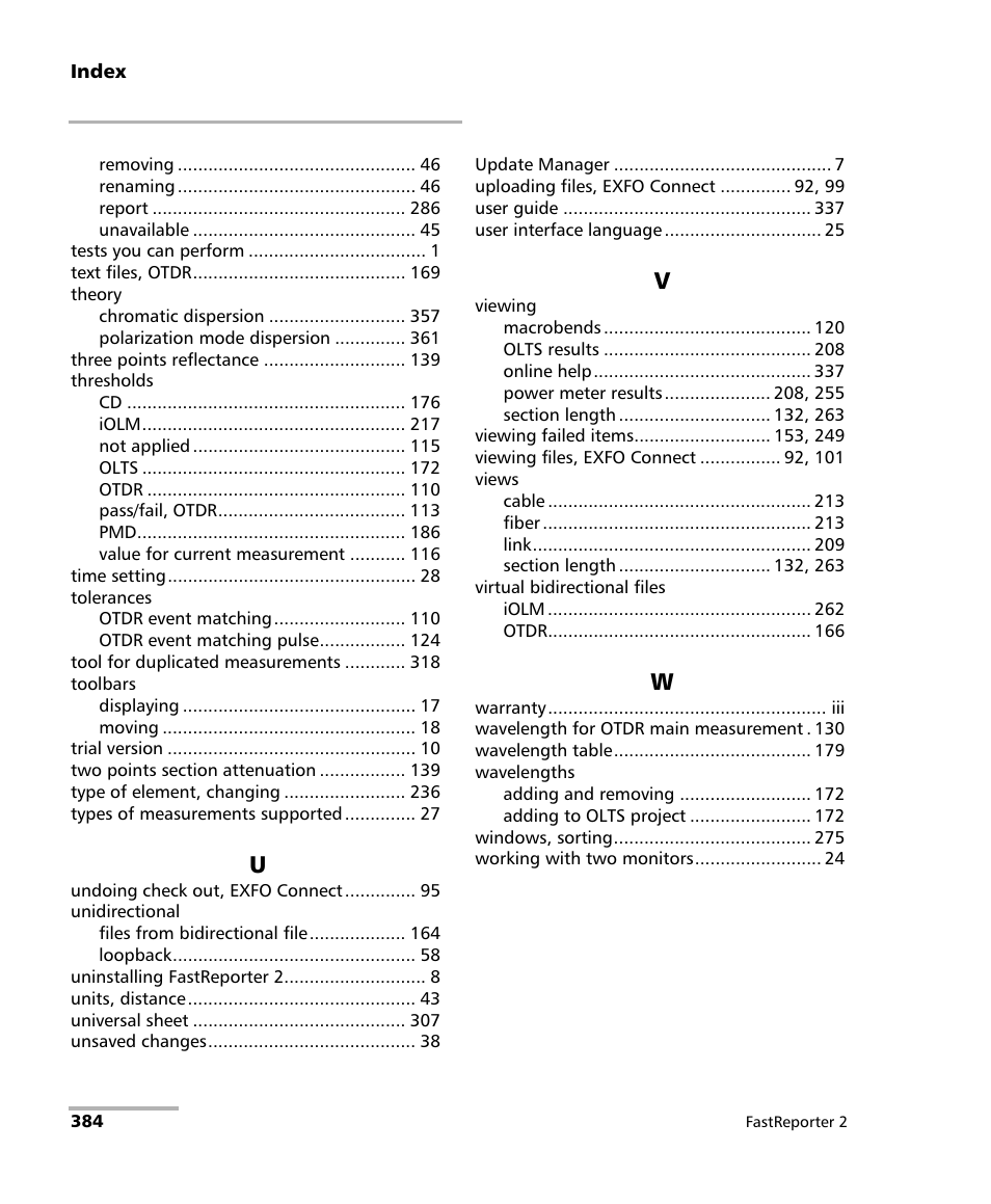 EXFO FastReporter 2 User Manual | Page 394 / 396