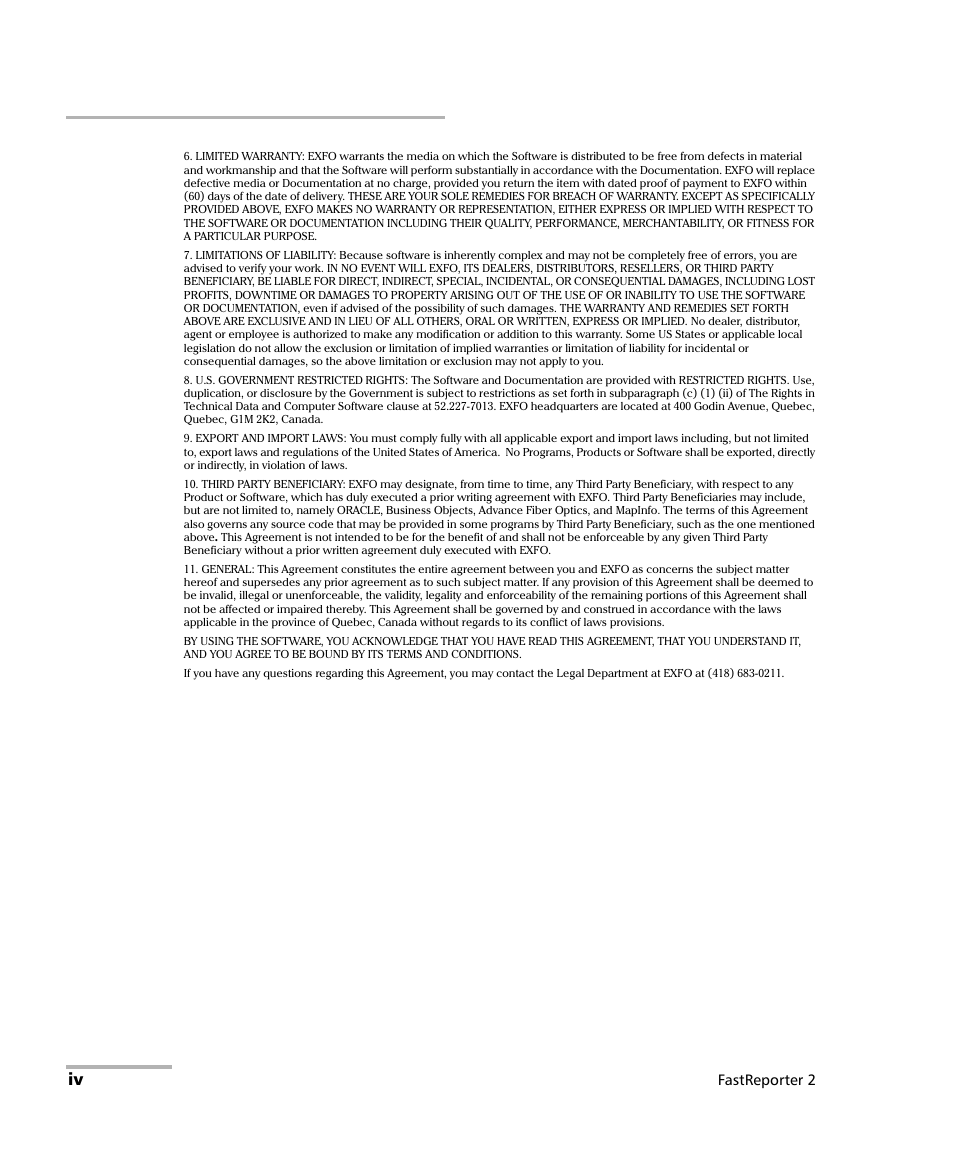 Fastreporter 2 | EXFO FastReporter 2 User Manual | Page 4 / 396