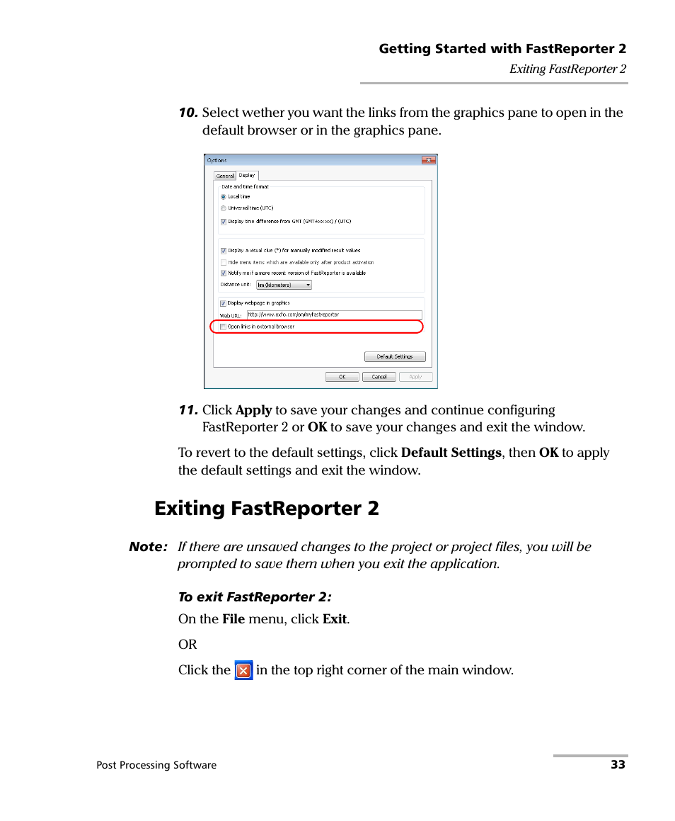 Exiting fastreporter 2 | EXFO FastReporter 2 User Manual | Page 43 / 396