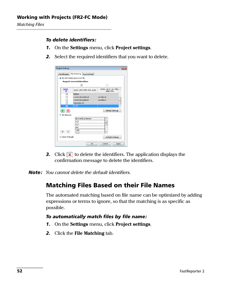 Matching files based on their file names | EXFO FastReporter 2 User Manual | Page 62 / 396