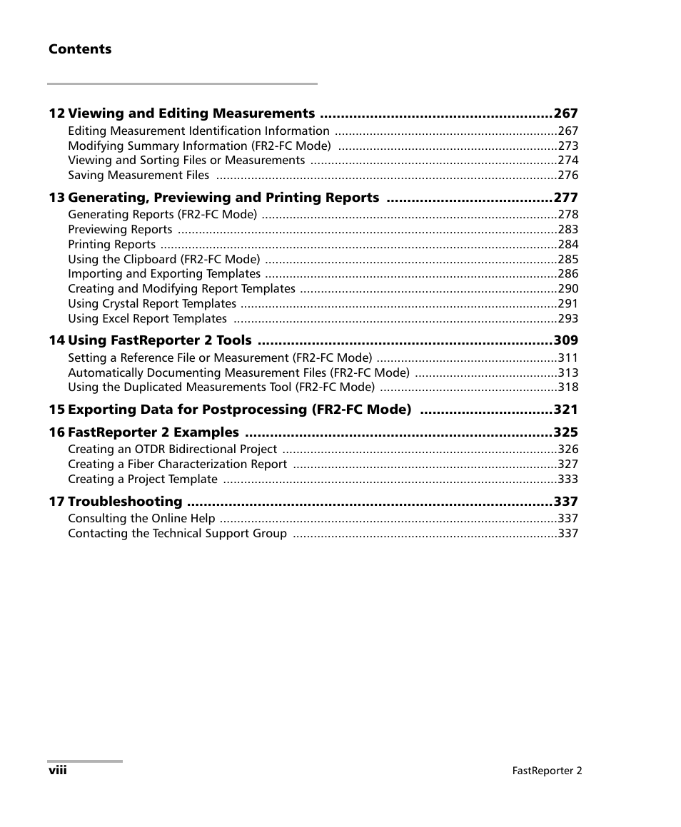 EXFO FastReporter 2 User Manual | Page 8 / 396