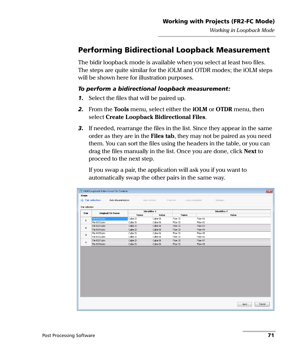 Performing bidirectional loopback measurement | EXFO FastReporter 2 User Manual | Page 81 / 396