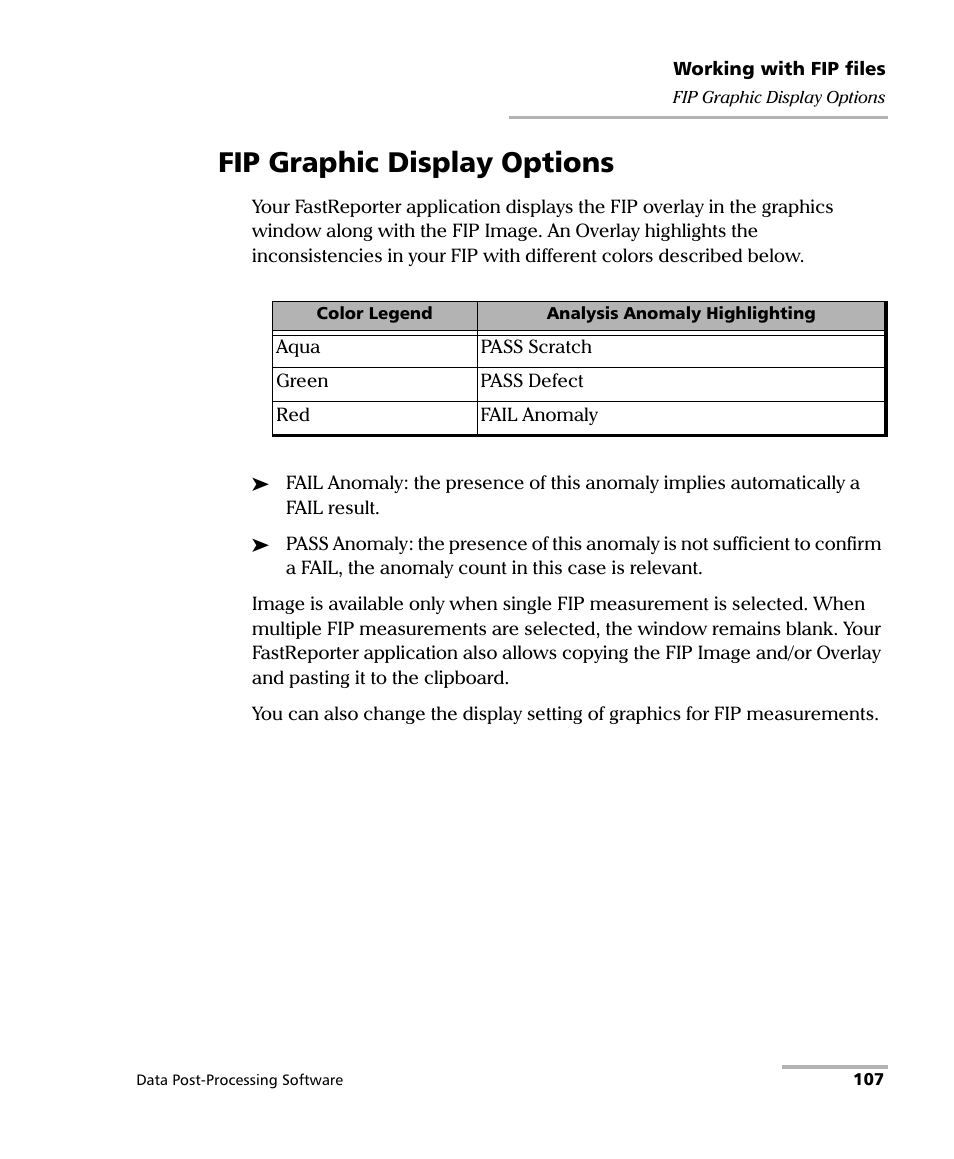 Fip graphic display options | EXFO FastReporter Data Post-Processing Software User Manual | Page 113 / 256