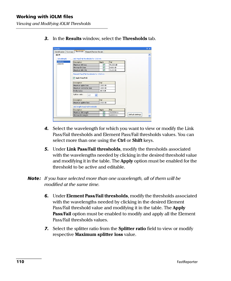 EXFO FastReporter Data Post-Processing Software User Manual | Page 116 / 256