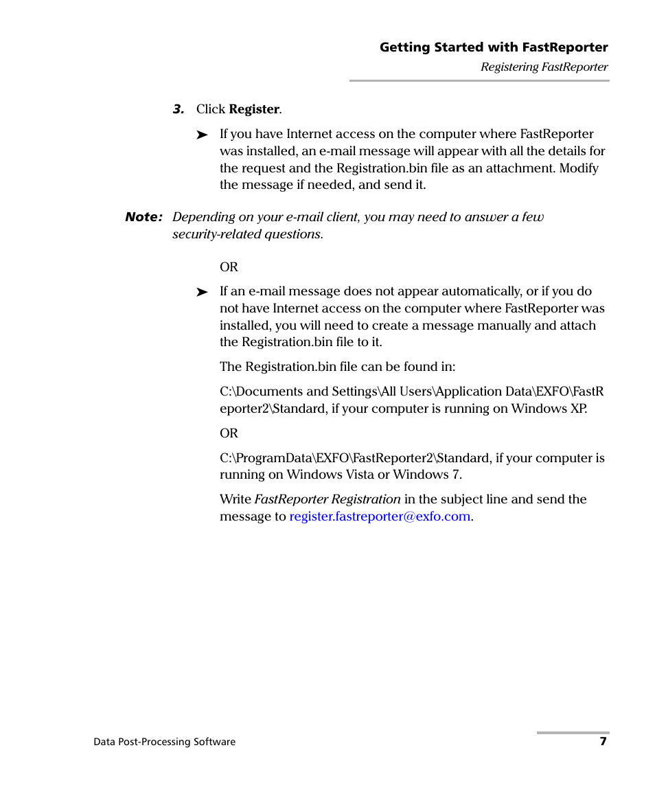 EXFO FastReporter Data Post-Processing Software User Manual | Page 13 / 256