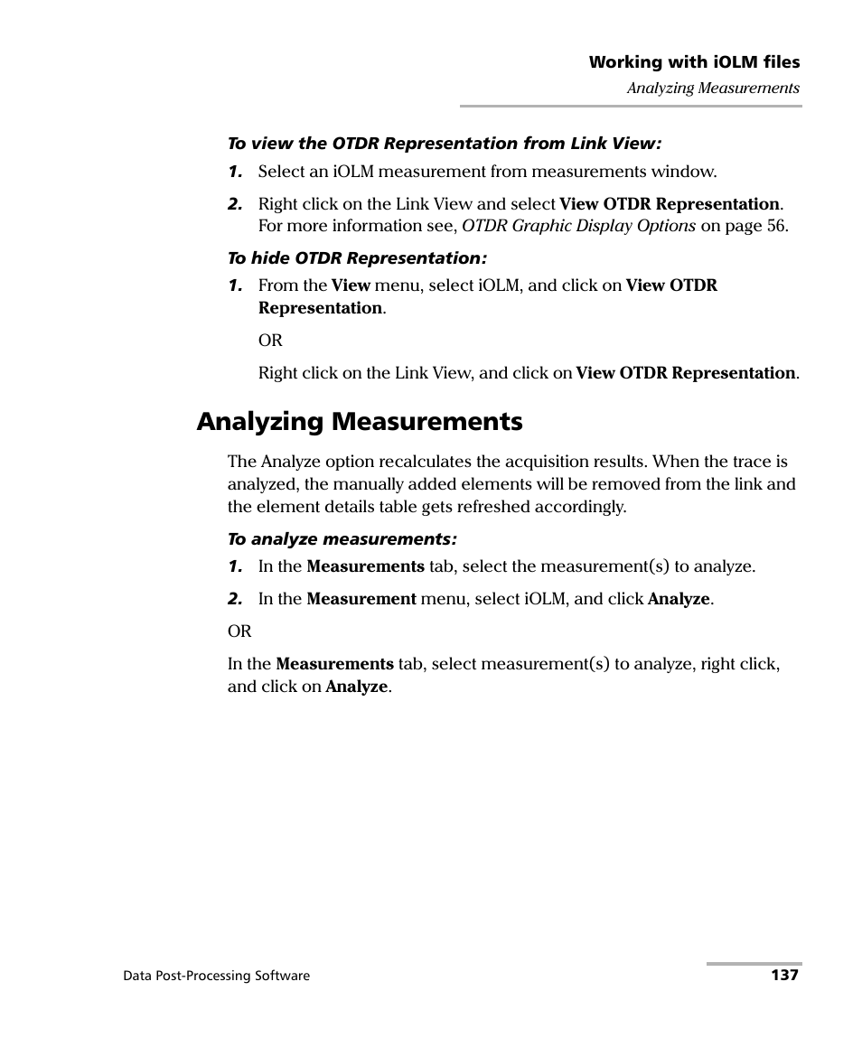 Analyzing measurements | EXFO FastReporter Data Post-Processing Software User Manual | Page 143 / 256
