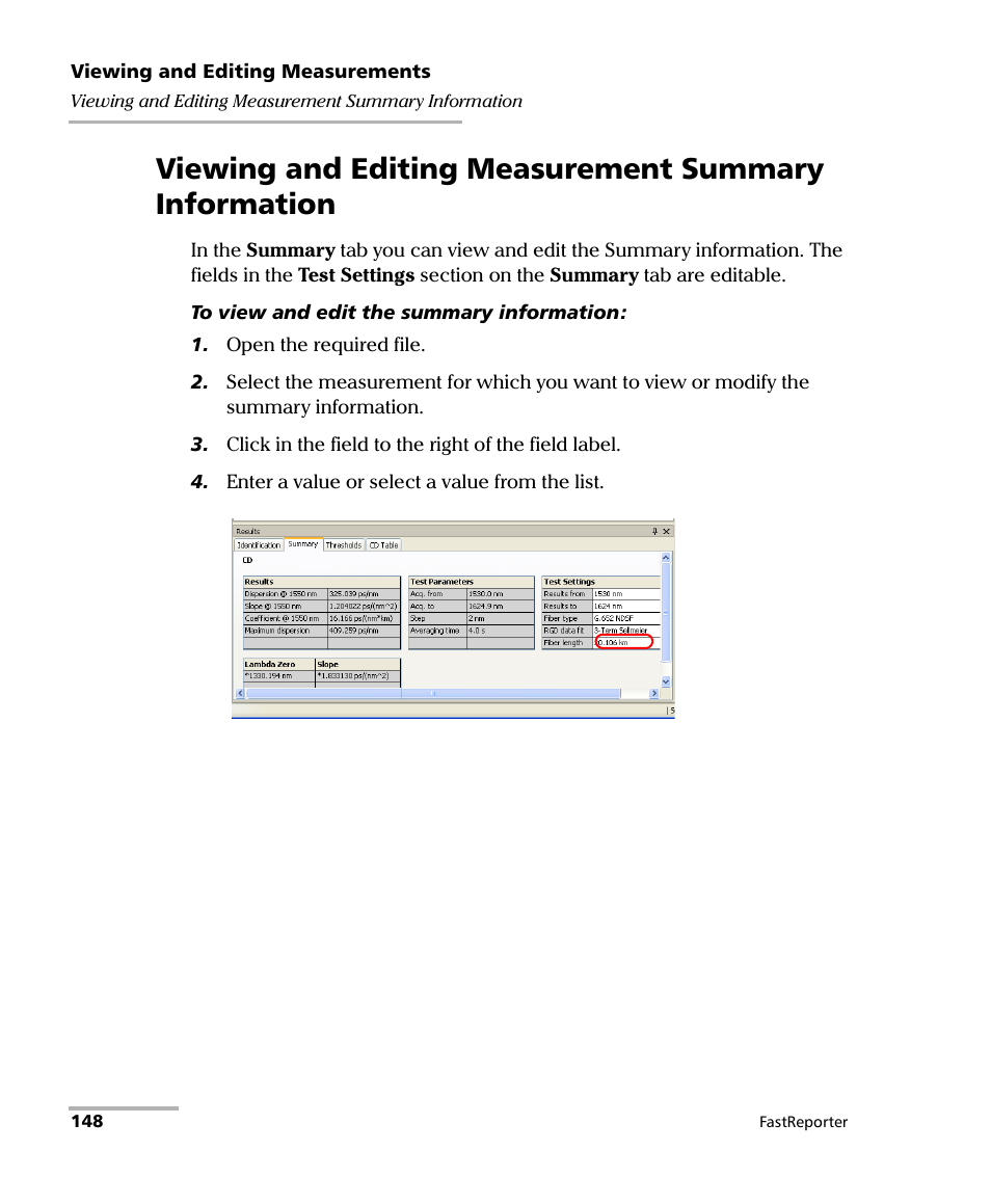 EXFO FastReporter Data Post-Processing Software User Manual | Page 154 / 256