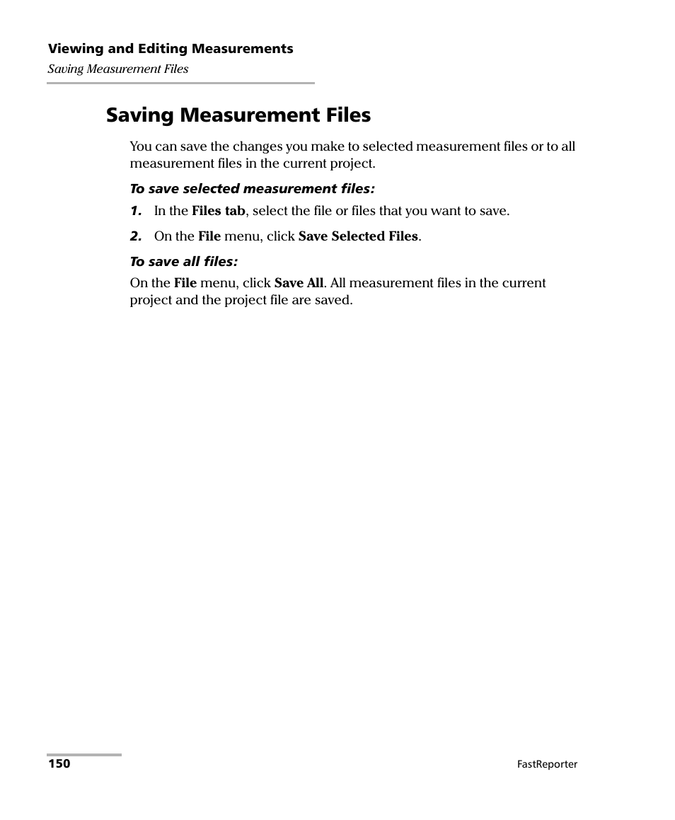 Saving measurement files | EXFO FastReporter Data Post-Processing Software User Manual | Page 156 / 256