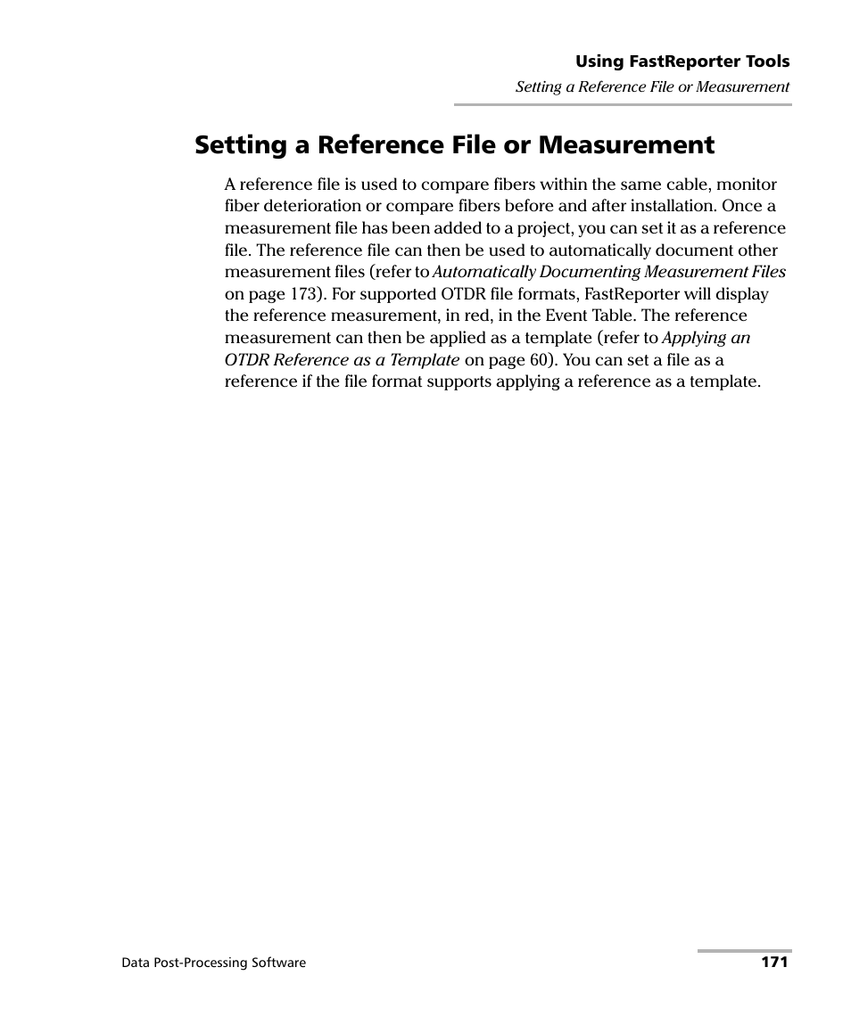 Setting a reference file or measurement | EXFO FastReporter Data Post-Processing Software User Manual | Page 177 / 256