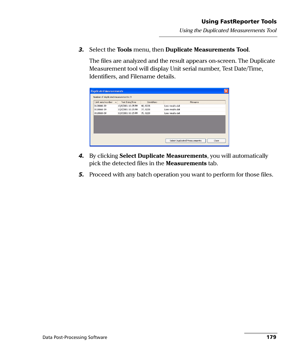 EXFO FastReporter Data Post-Processing Software User Manual | Page 185 / 256