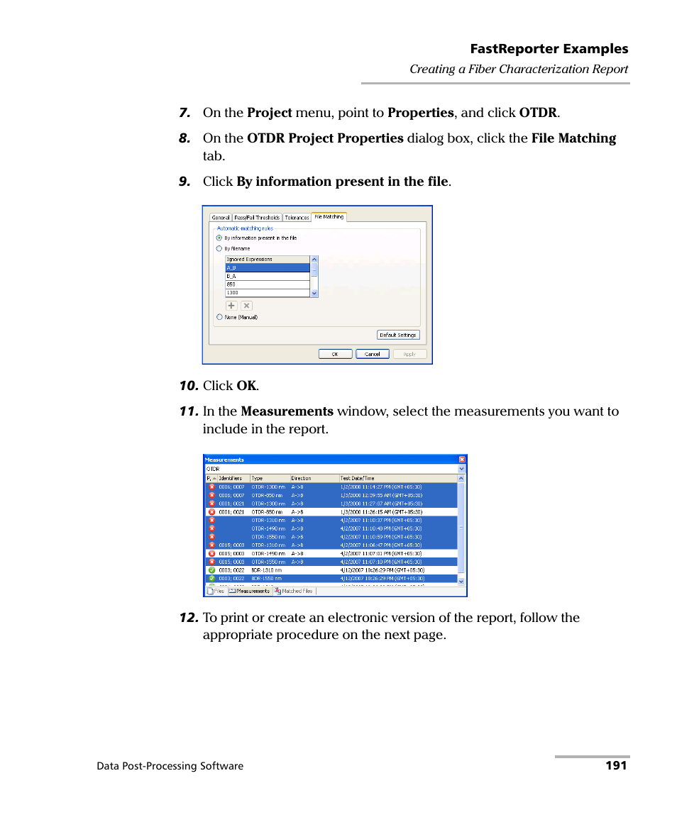 EXFO FastReporter Data Post-Processing Software User Manual | Page 197 / 256