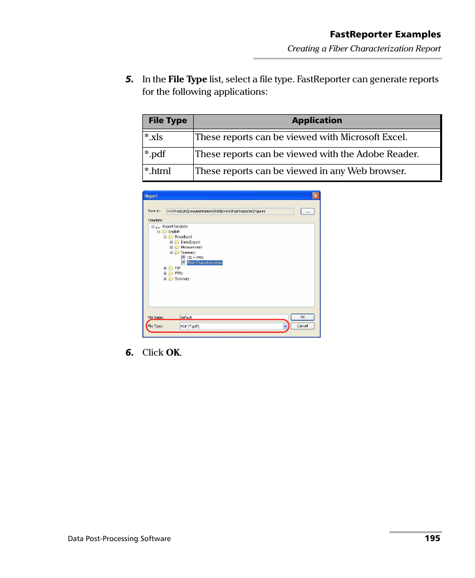 EXFO FastReporter Data Post-Processing Software User Manual | Page 201 / 256