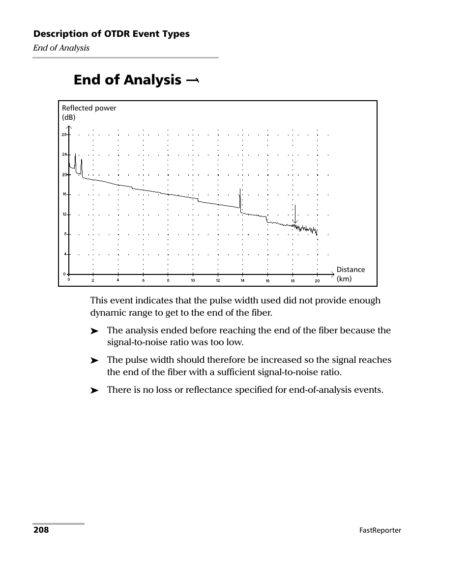 End of analysis | EXFO FastReporter Data Post-Processing Software User Manual | Page 214 / 256