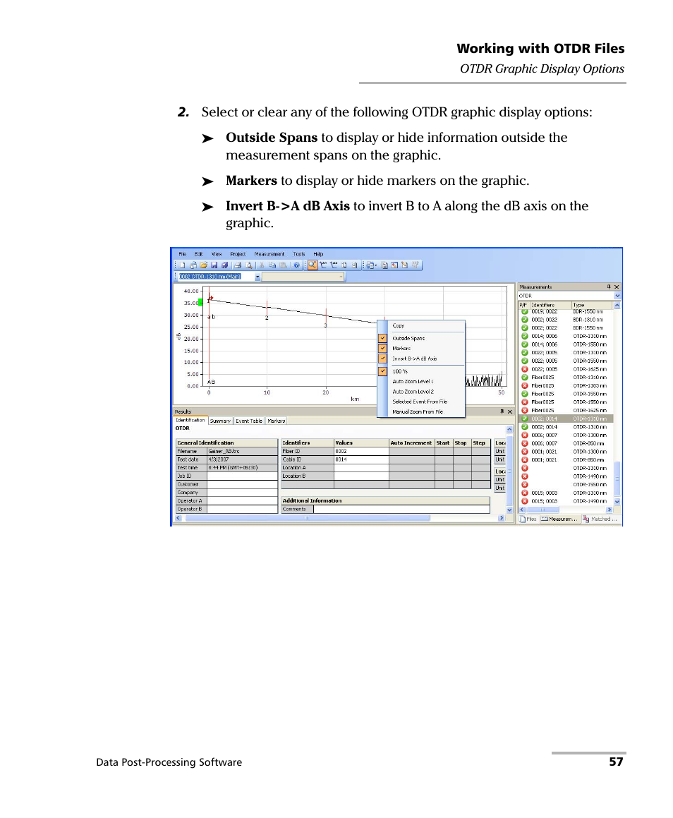 EXFO FastReporter Data Post-Processing Software User Manual | Page 63 / 256