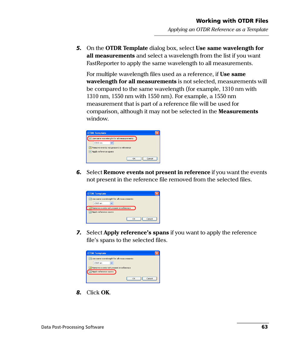 EXFO FastReporter Data Post-Processing Software User Manual | Page 69 / 256