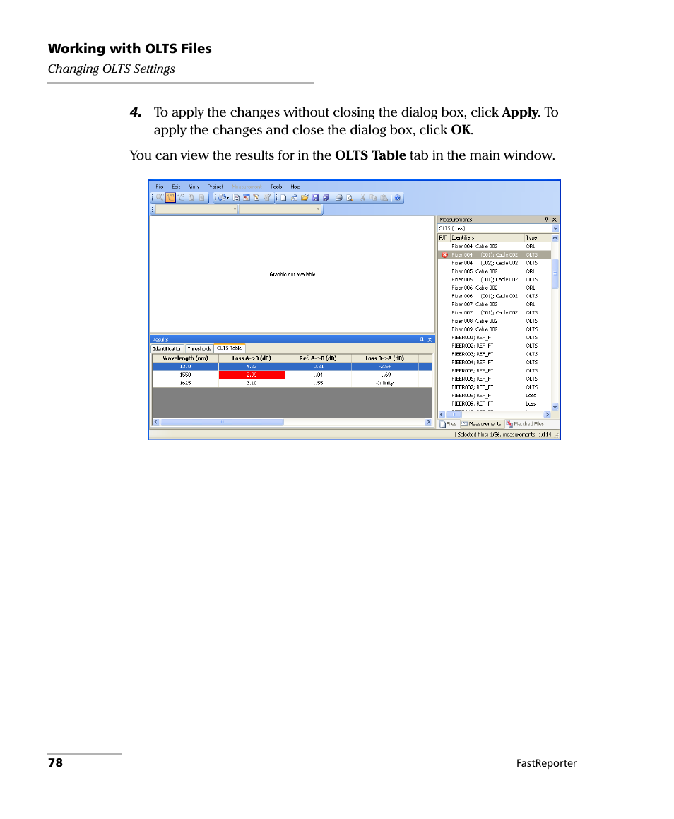 EXFO FastReporter Data Post-Processing Software User Manual | Page 84 / 256