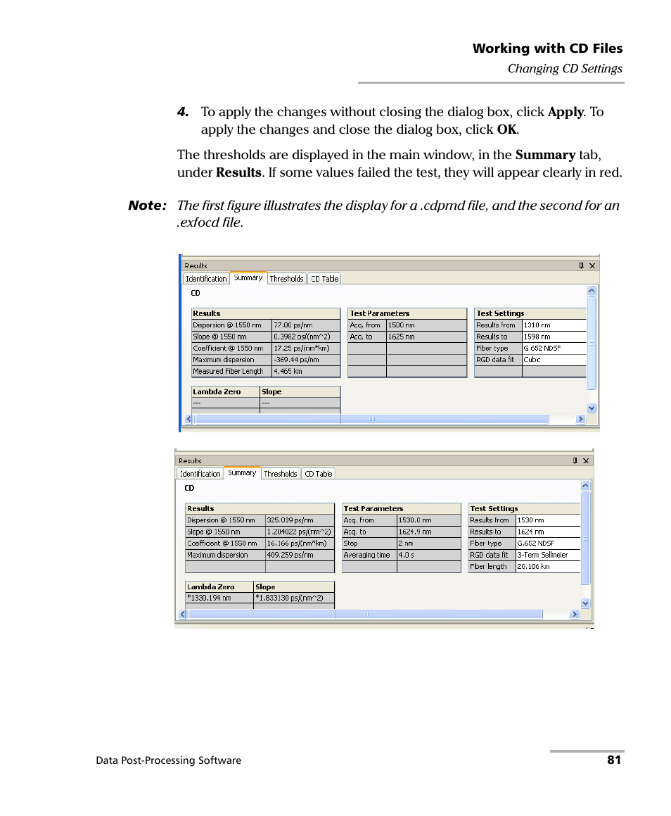 EXFO FastReporter Data Post-Processing Software User Manual | Page 87 / 256